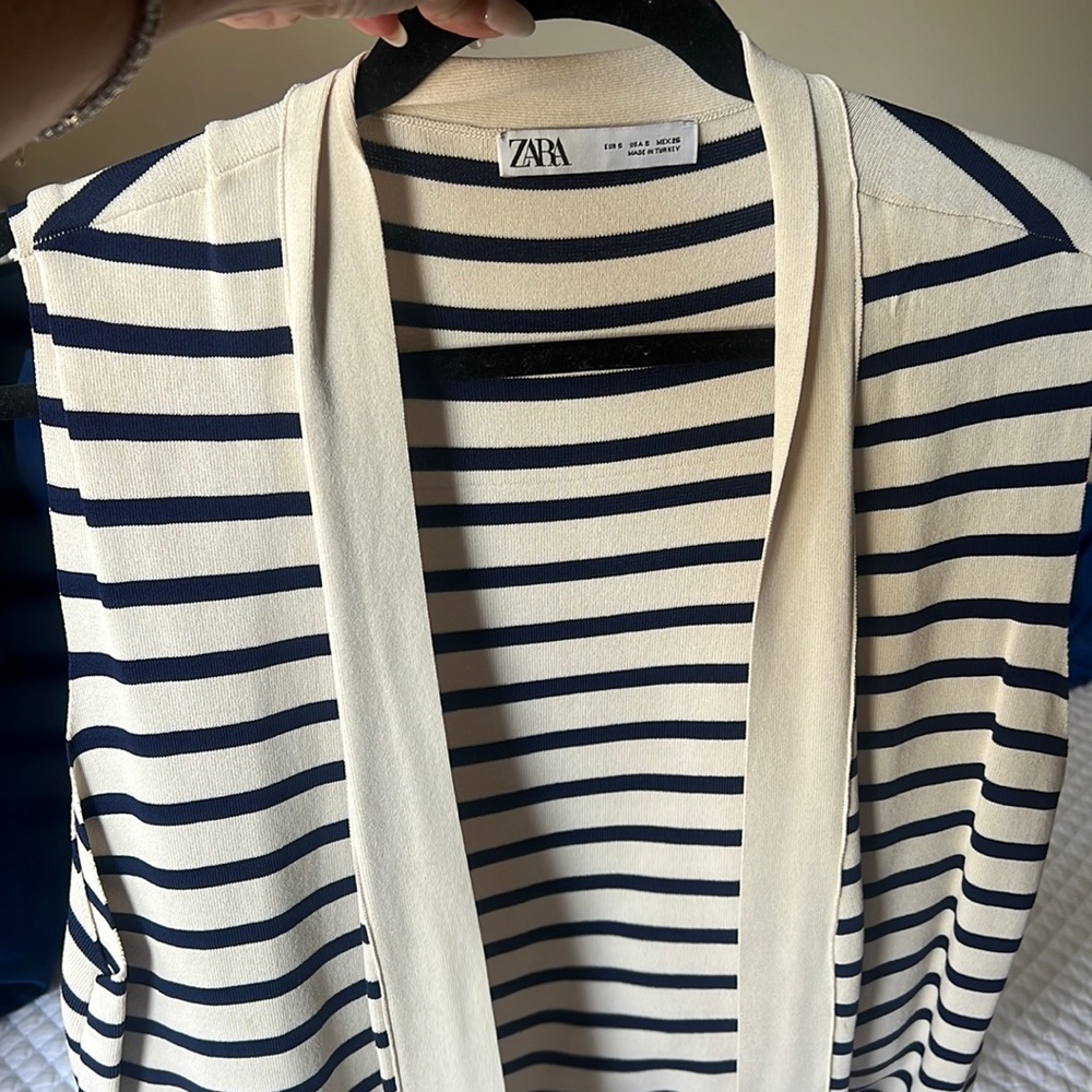 Zara knit striped vest